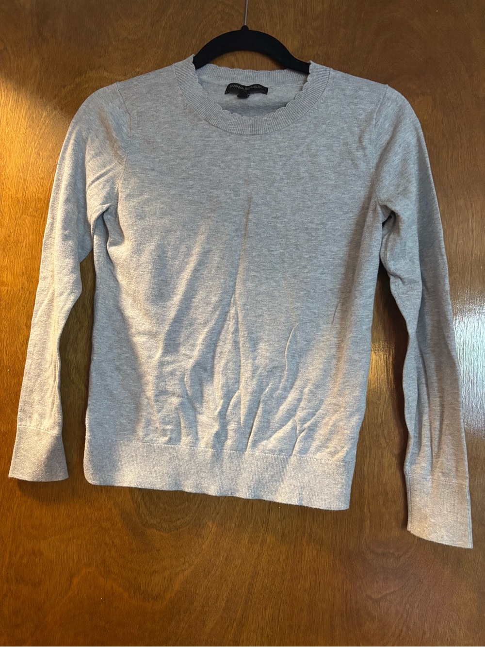 Banana Republic Light Gray Knit Crewneck Sweater